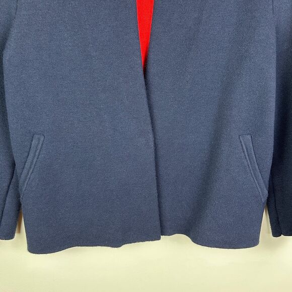 Moth Anthropologie Amoruso Two Toned Knit Cardigan Sweater Jacket Navy Red XS - Picture 6 of 16